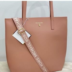 Michael Kors Tote Bag Purse, Blush/Gold Large Shoulder Bag, Crossbody NWT